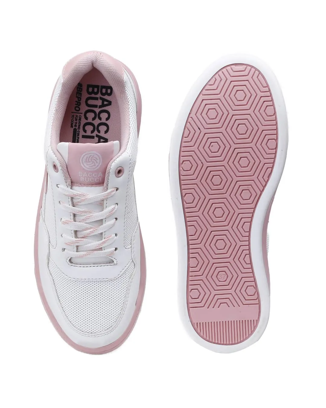 Bacca Bucci Womens Vibe City Sneakers  Lavender and Blush Pink Sneakers With Thick Sole
