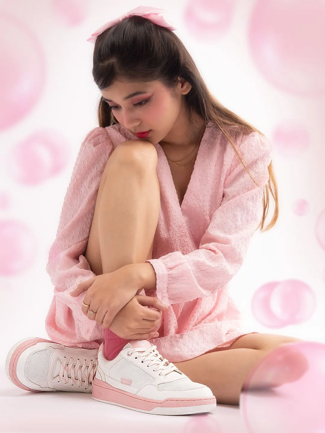 Bacca Bucci Womens Vibe City Sneakers  Lavender and Blush Pink October Sneakers