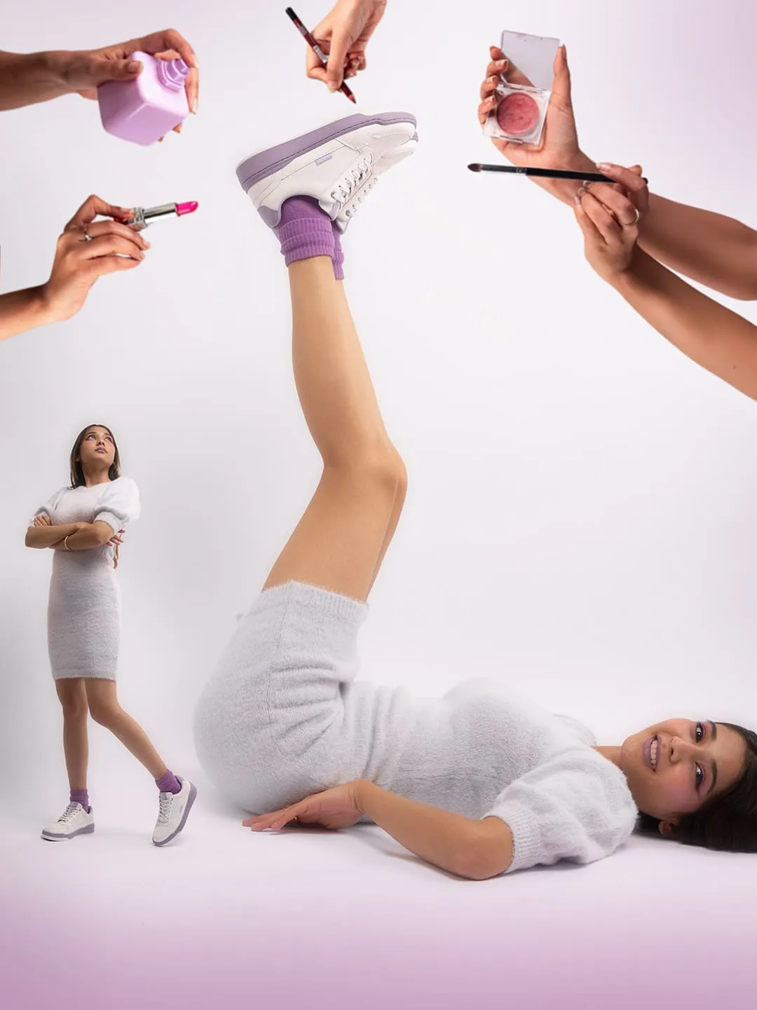 Sneakers Waterproof Bacca Bucci Womens Vibe City Sneakers  Lavender and Blush Pink