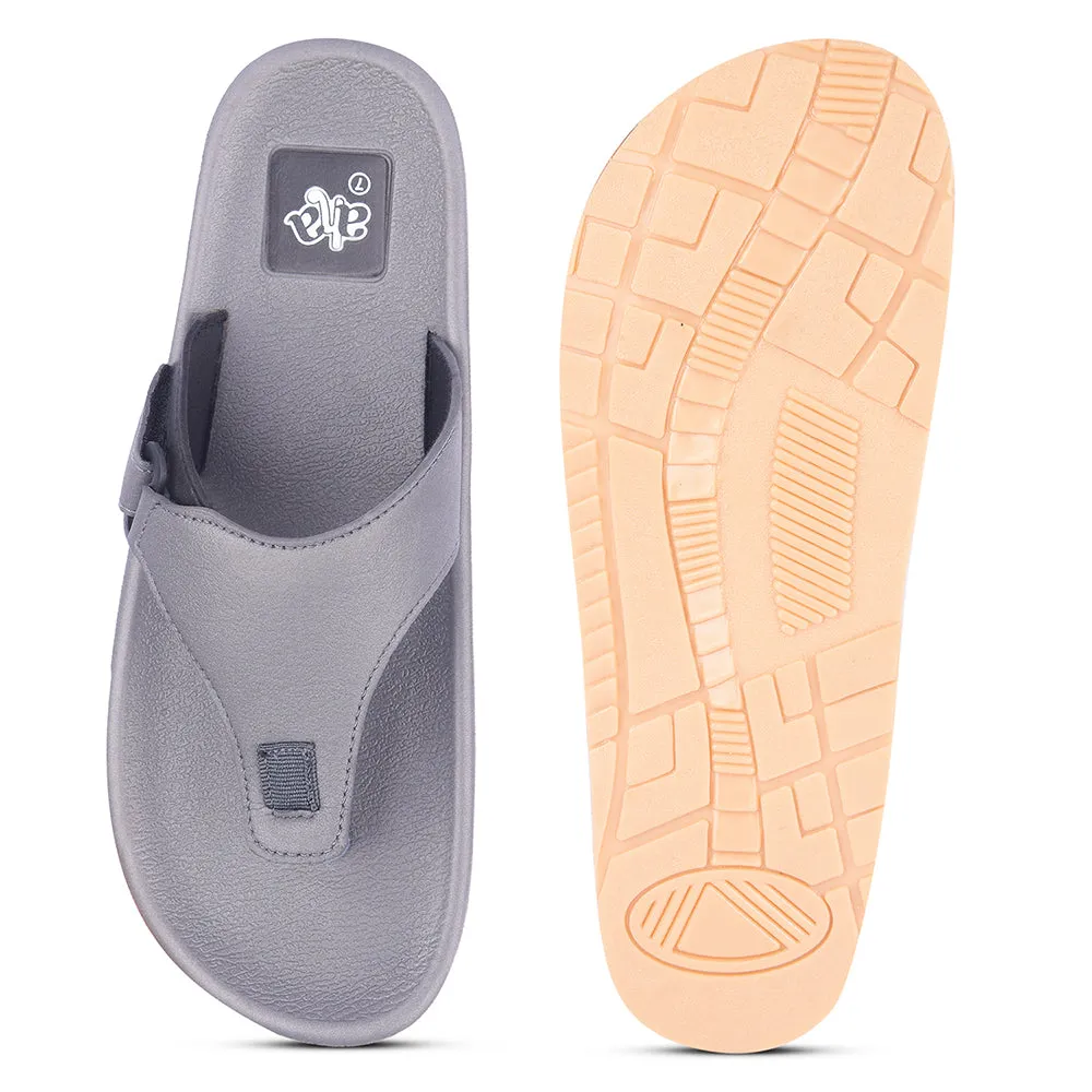 A-HA Casual Grey Flip Flop For Men ANCO-01 By Liberty Rockdove Memory Foam Slippers
