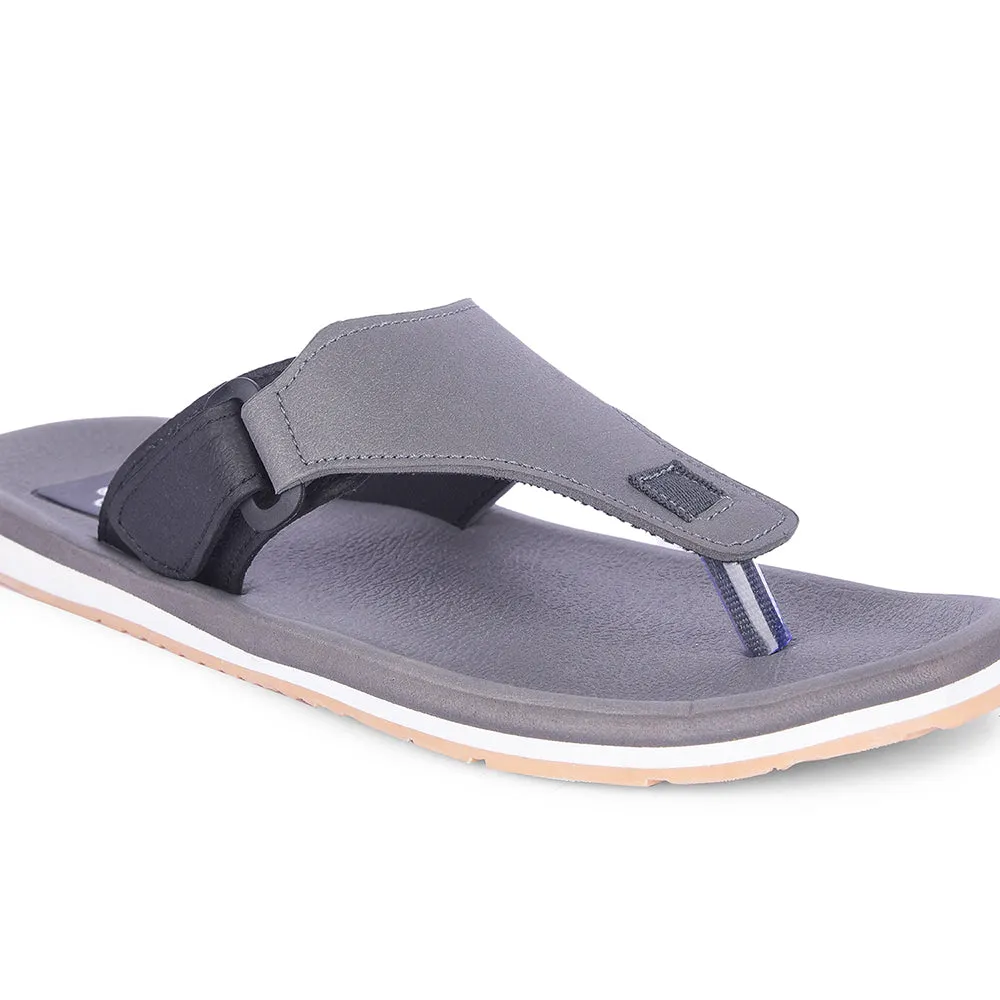 A-HA Casual Grey Flip Flop For Men ANCO-01 By Liberty Faux Shearling Slippers