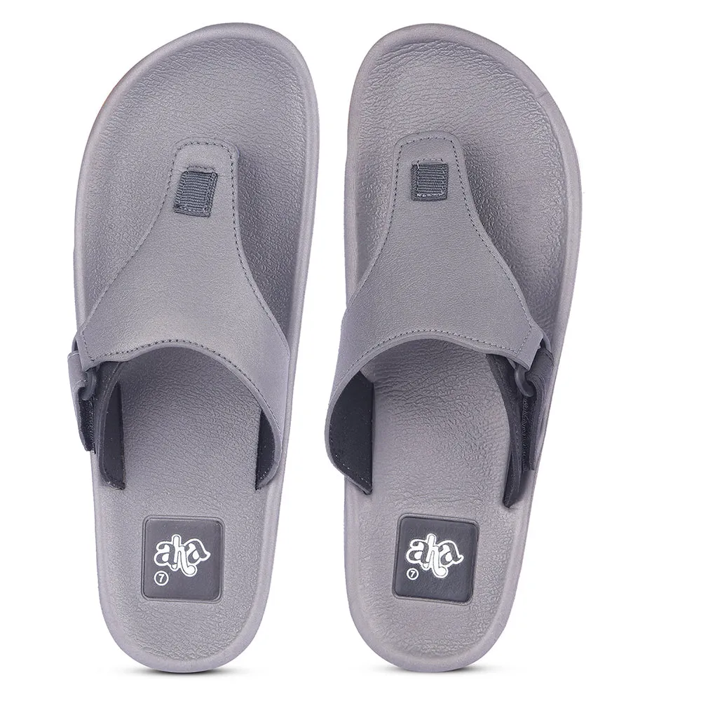 Everywear Slippers A-HA Casual Grey Flip Flop For Men ANCO-01 By Liberty