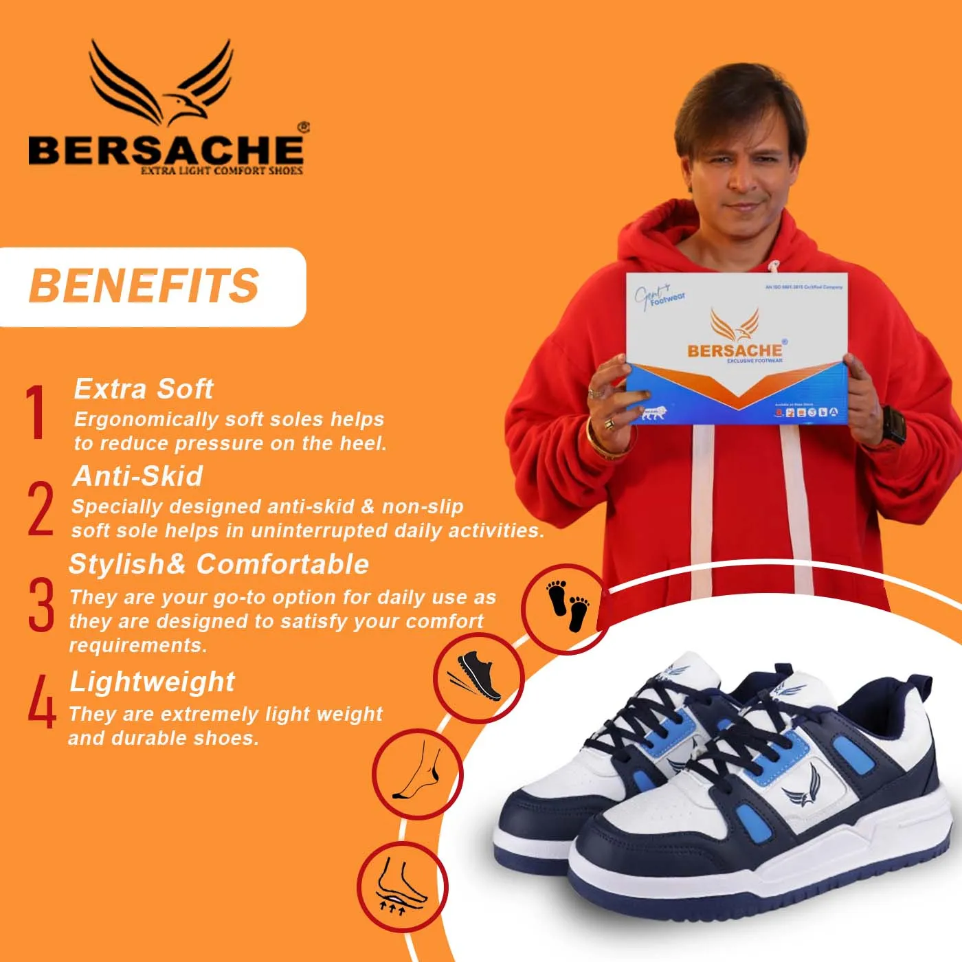 Bersache Premium Sports ,Gym, Trending Stylish Running Shoes For Men (9167-White) Slippers Logo