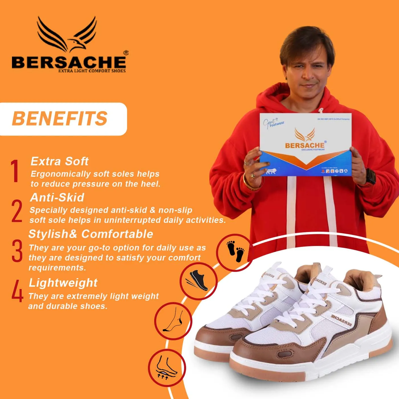 Bersache Premium Sports ,Gym, Trending Stylish Running Shoes For Men (9172-Brown) Slippers Pink