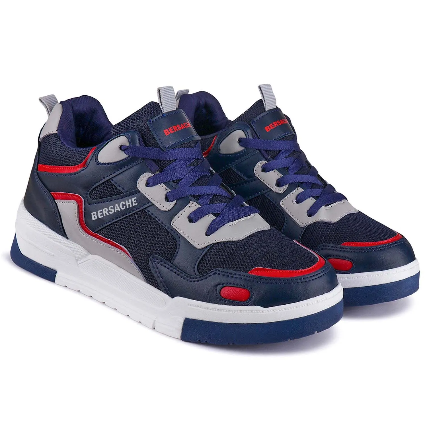 Square Toe Boot Slippers Bersache Sneaker, Loafers ,Casual With Extra Comfort Sneakers For Men   (9176-Blue)