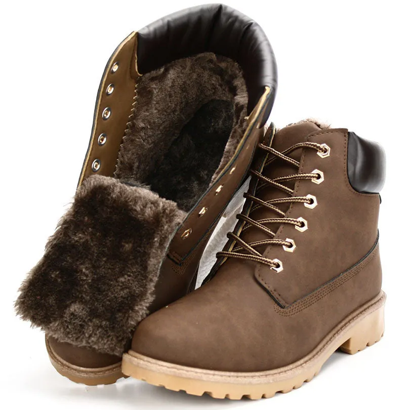 Comfortable Shoes To Wear With Dresses big size leather men boots winter man shoes ankle boot men's snow shoe martin cowboy autumn man fur velvet flats 1208