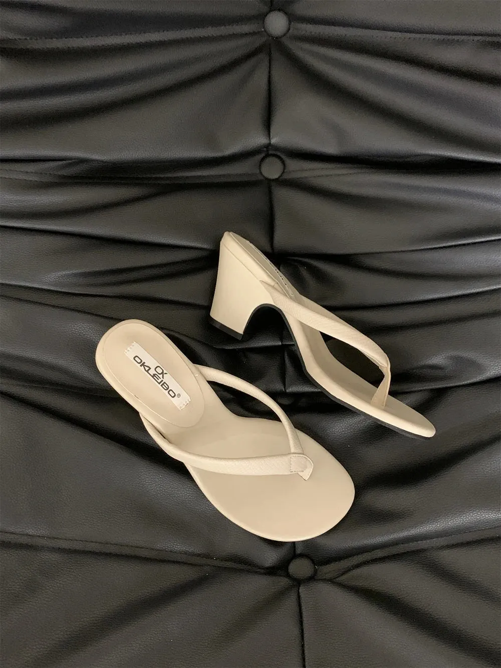 V Sporty Flip Flops binfenxie  -  Fashion Women Slides Slippers Flip Flops Summer Dress Shoes Thick High Heels Black Brown Silver Beige Party Pumps Dress Shoes 39