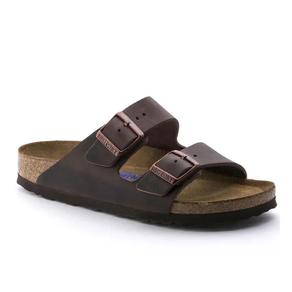 Birkenstock Men's Arizona Soft Footbed Oiled Leather Habana Amazon Summer Sandals