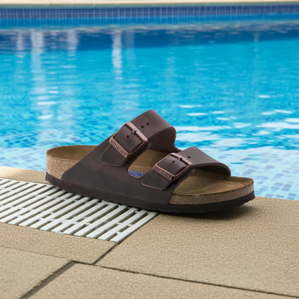 Birkenstock Men's Arizona Soft Footbed Oiled Leather Habana Sandals With Sock