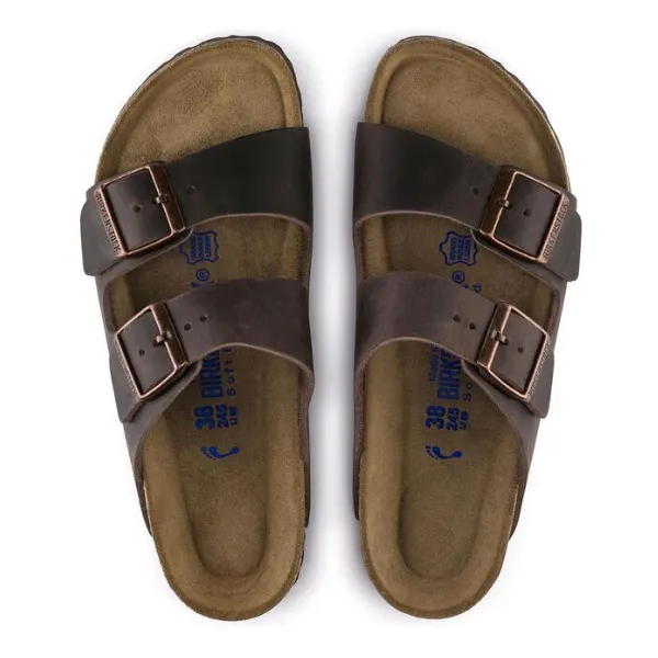 Shoe Show Sandals Birkenstock Men's Arizona Soft Footbed Oiled Leather Habana