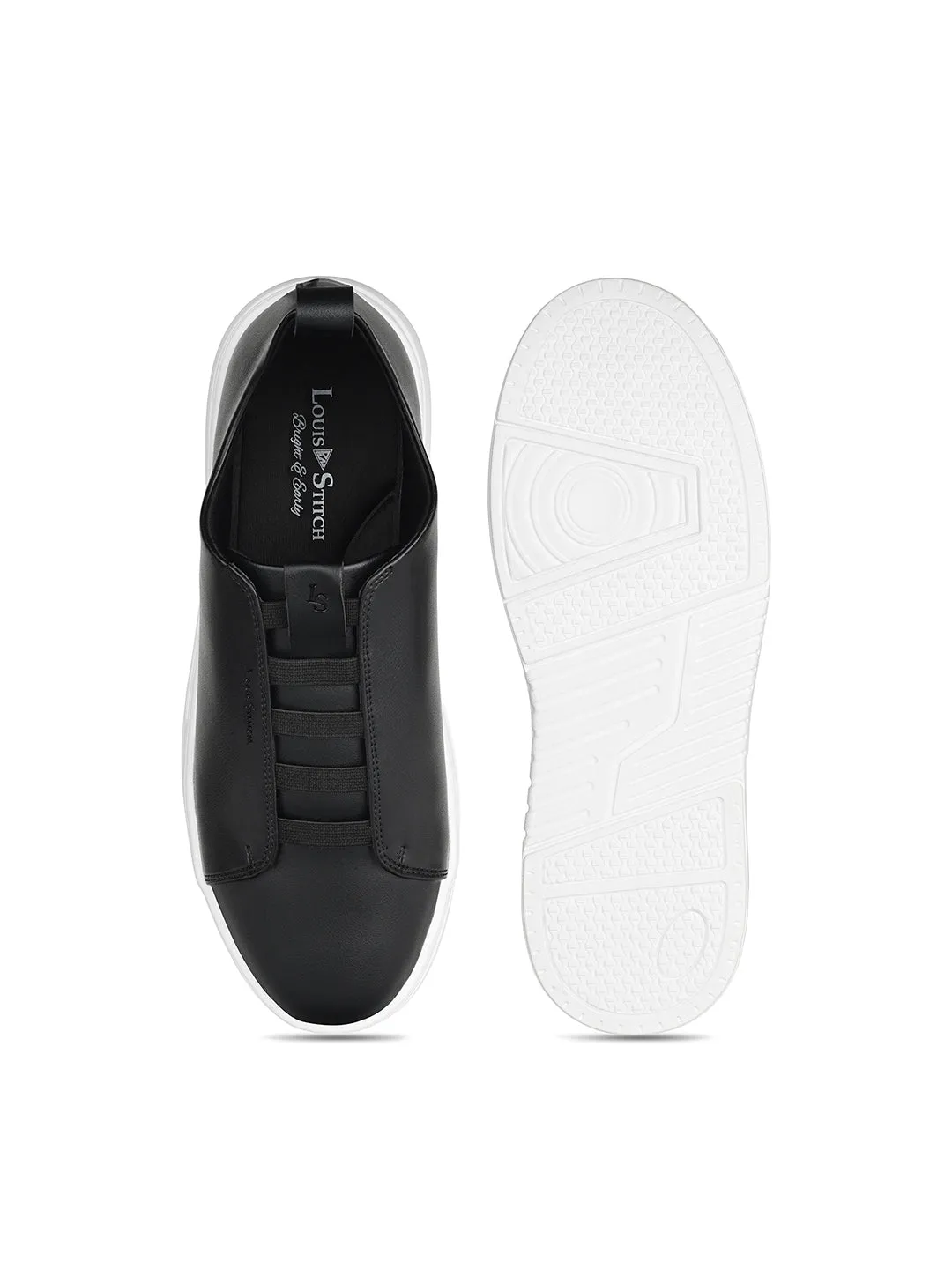 Black Casual Slip-On Sneakers for Men Custom Sneakers