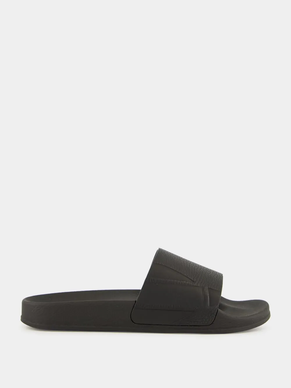 Black Humberto Leather Sliders Guess Sandals