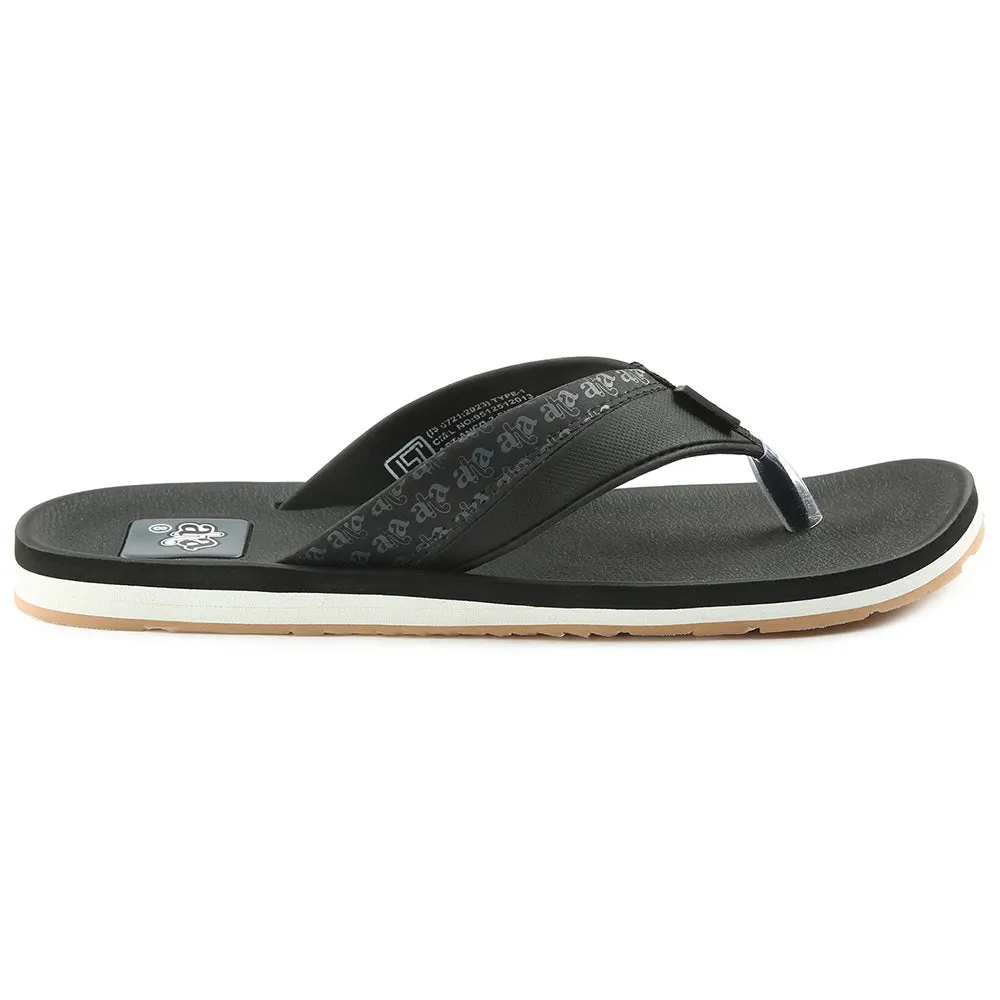 Slides Cheap A-HA Casual Black Flip Flops For Men ANCO-03 By Liberty