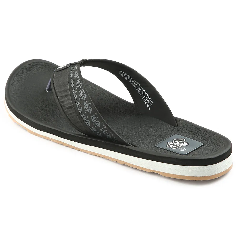 Bottega Slippers A-HA Casual Black Flip Flops For Men ANCO-03 By Liberty