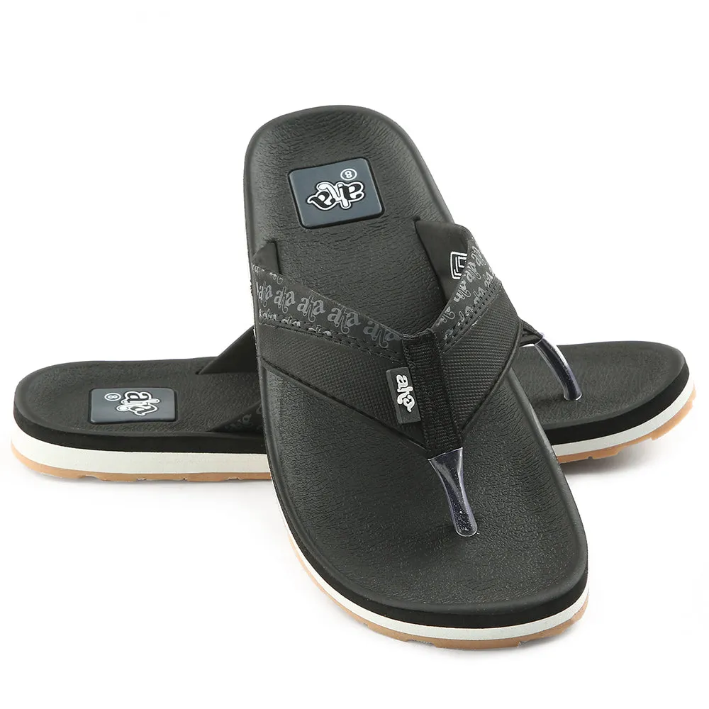 A-HA Casual Black Flip Flops For Men ANCO-03 By Liberty Good Quality Slippers