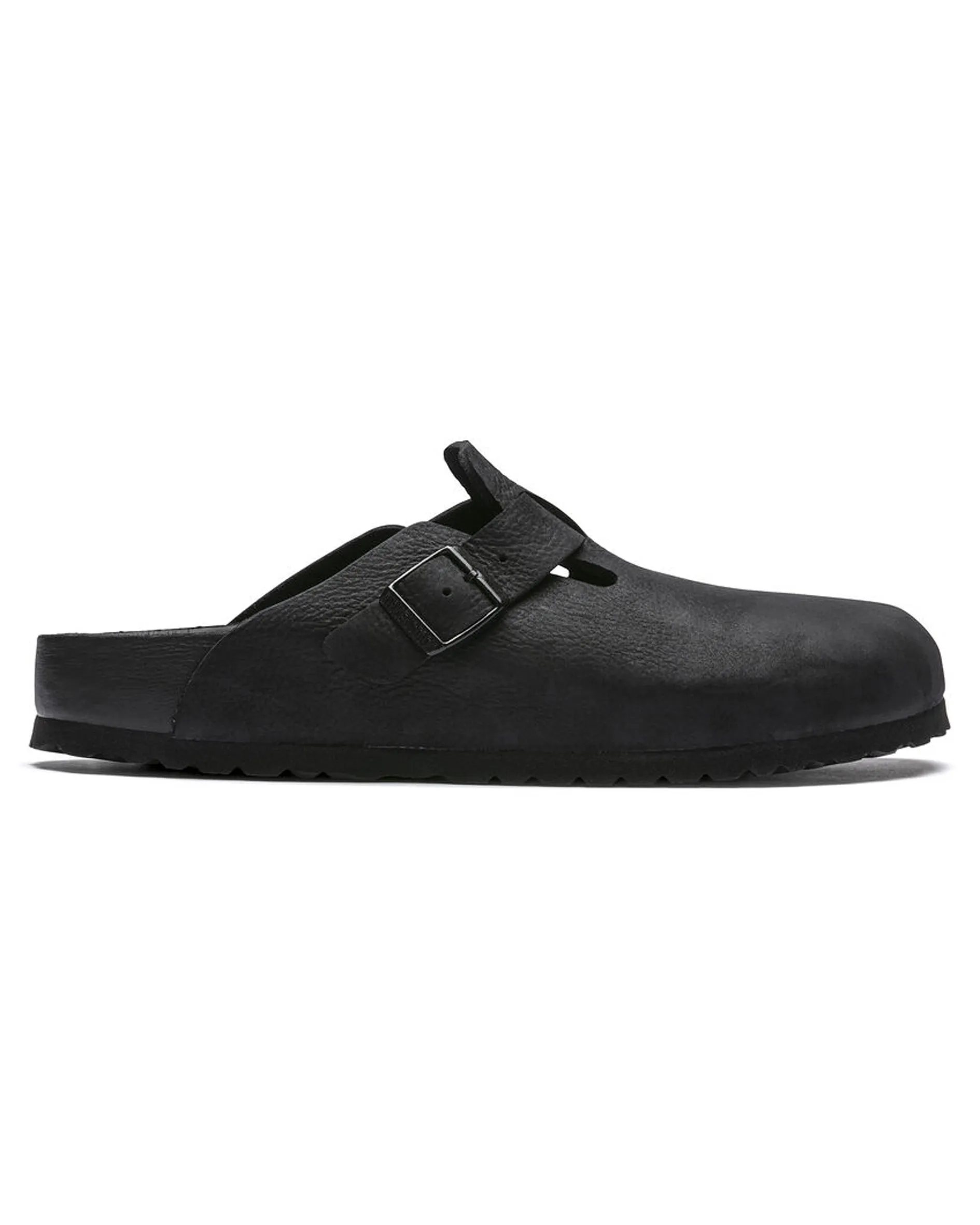 Boston Exquisite Black Nubuck Leather Clogs Gowalk Slip On