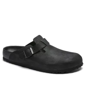 Orthotic Cozy Suede Slip-ons - Siesta Splendid Boston Exquisite Black Nubuck Leather Clogs