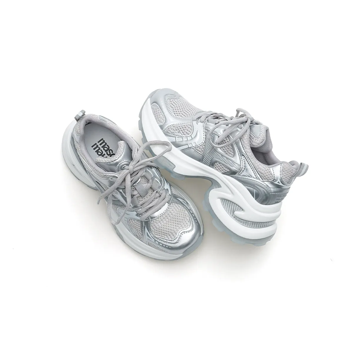 Breathable Mesh Platform Sneakers High Arch Running Sneakers