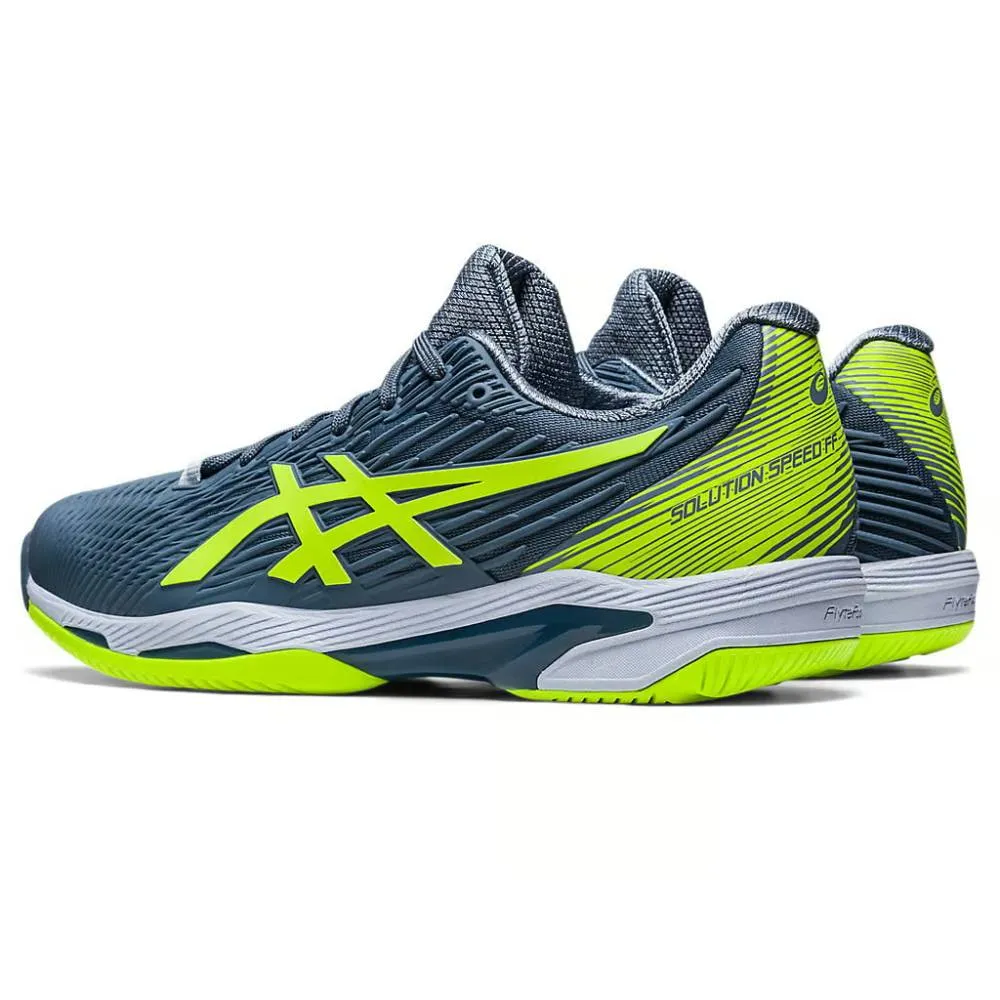 Asics Wrestling Shoes Size 6 ASICS Men's Solution Speed FF 2 Tennis Shoe (Steel Blue/Hazard Green)