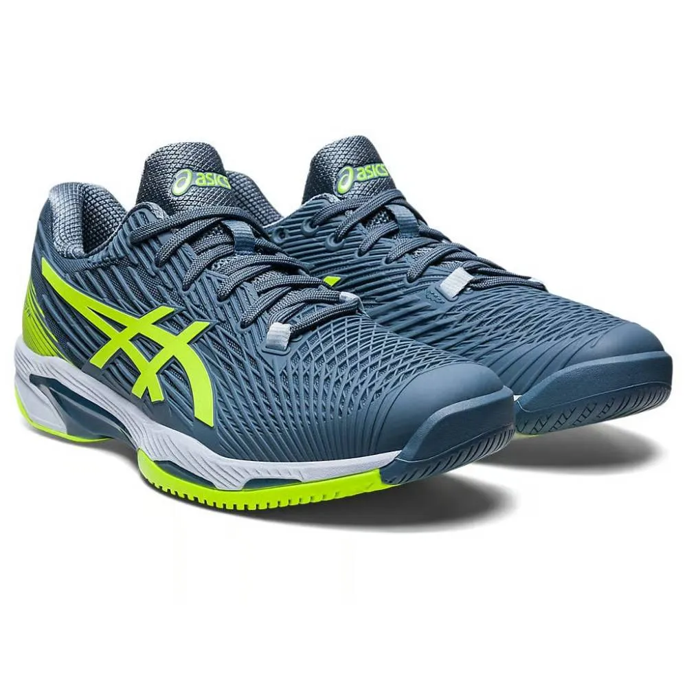 ASICS Men's Solution Speed FF 2 Tennis Shoe (Steel Blue/Hazard Green) Asics Drip Shoes