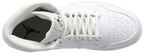 Nike Jordan Men's Air Jordan 1 Mid White/Black/White Basketball Shoe 10.5 Men US Asics 2019 Running Shoes