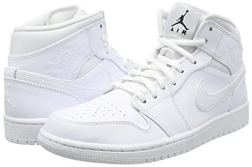 Tennis Shoes Asics Nike Jordan Men's Air Jordan 1 Mid White/Black/White Basketball Shoe 10.5 Men US