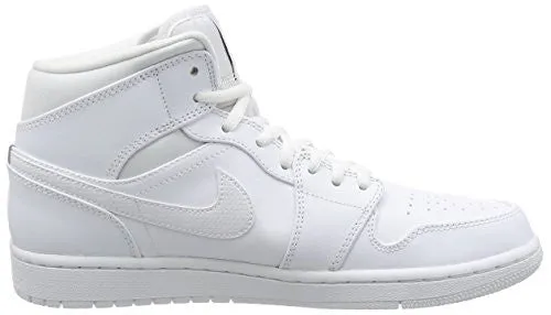 Nike Jordan Men's Air Jordan 1 Mid White/Black/White Basketball Shoe 10.5 Men US Asics Tennis Shoes Clay