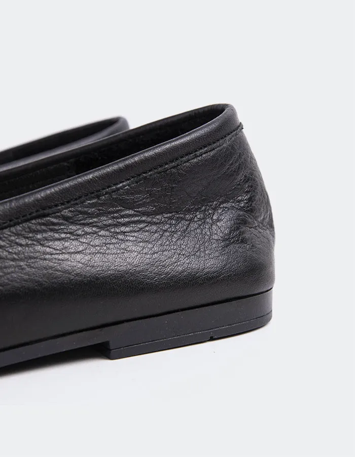 Brescia Black Leather Duck Boot Loafers