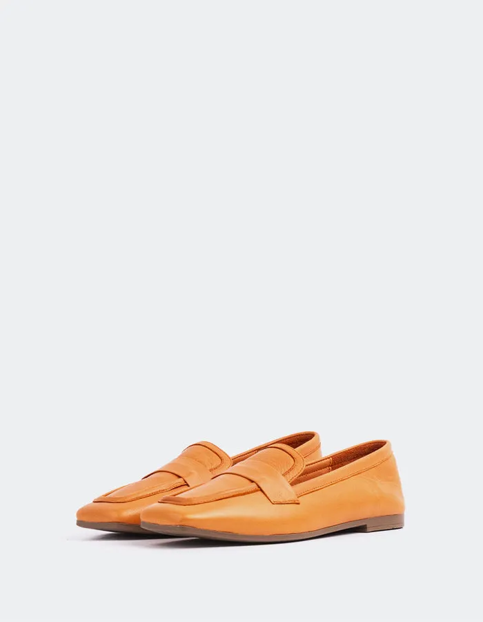 Brescia Orange Leather Adrian Bex Loafers