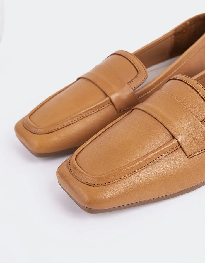 Brescia Tan Leather Union Loafers Cafe