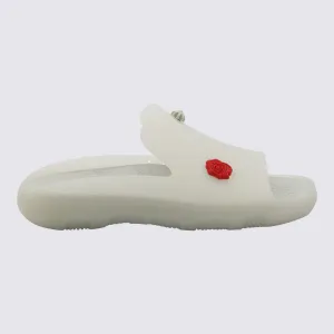 Mia Sandals Burberry White Multicolour Rubber Stingray Slides