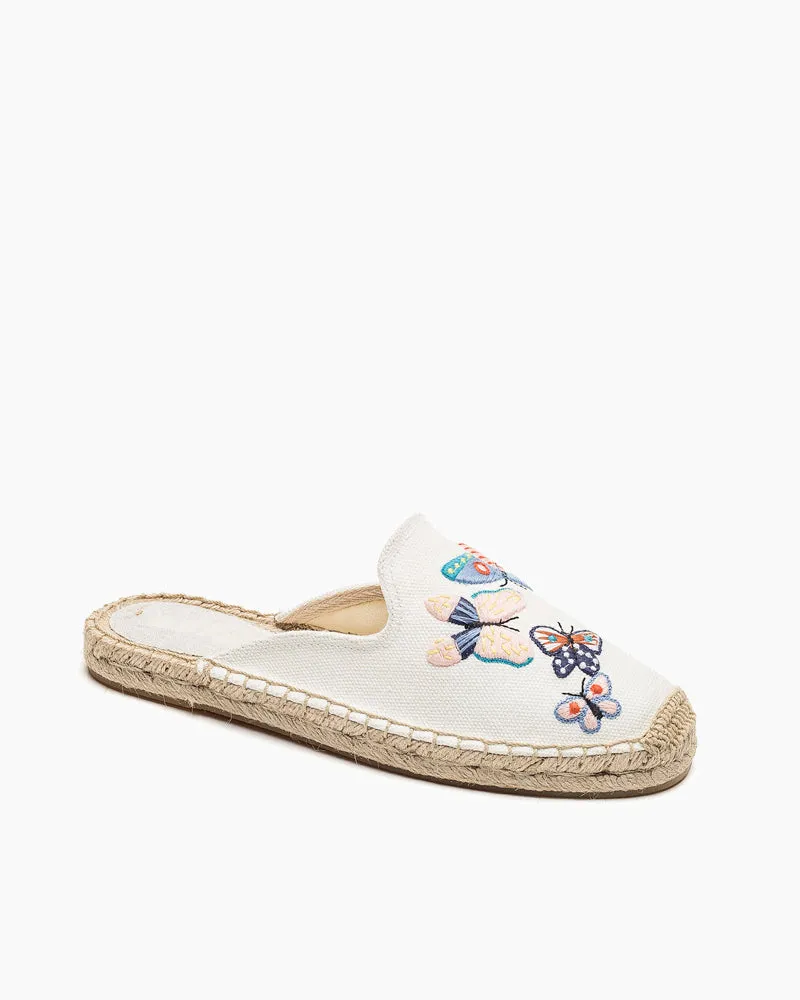 Butterfly Pattern Embroidered Espadrille Flat Mules Best Running Shoe For Flat Feet And Pronation