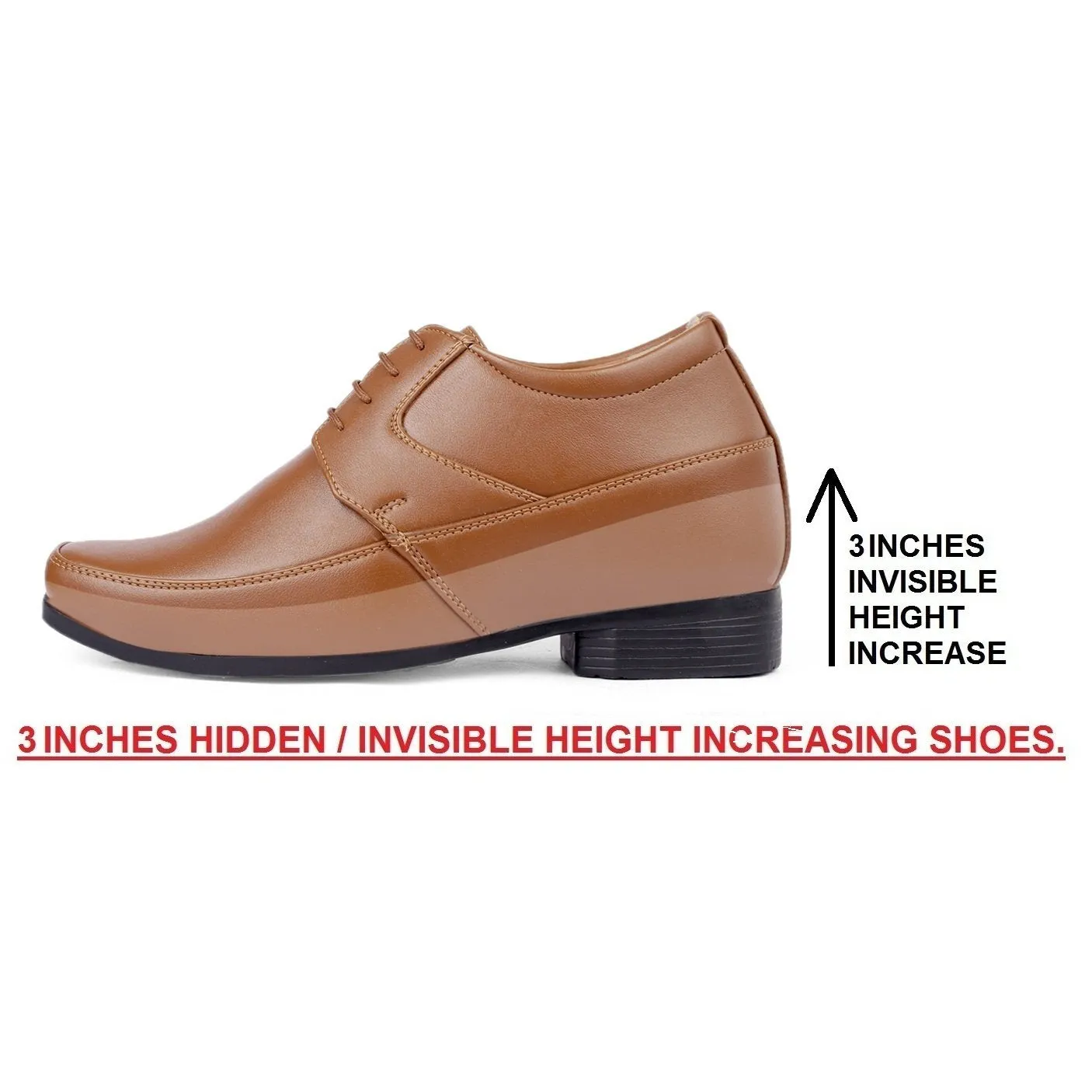 BXXY's 3 inch Hidden Height Increasing Lace-Up Formal Shoes for Men Sandals Hiking