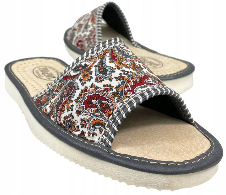 Customisable Slippers Women's Open Toe Slippers with Folk Pattern | 090
