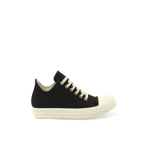White Low Top Sneakers Canvas Low Sneaks in Black/Milk