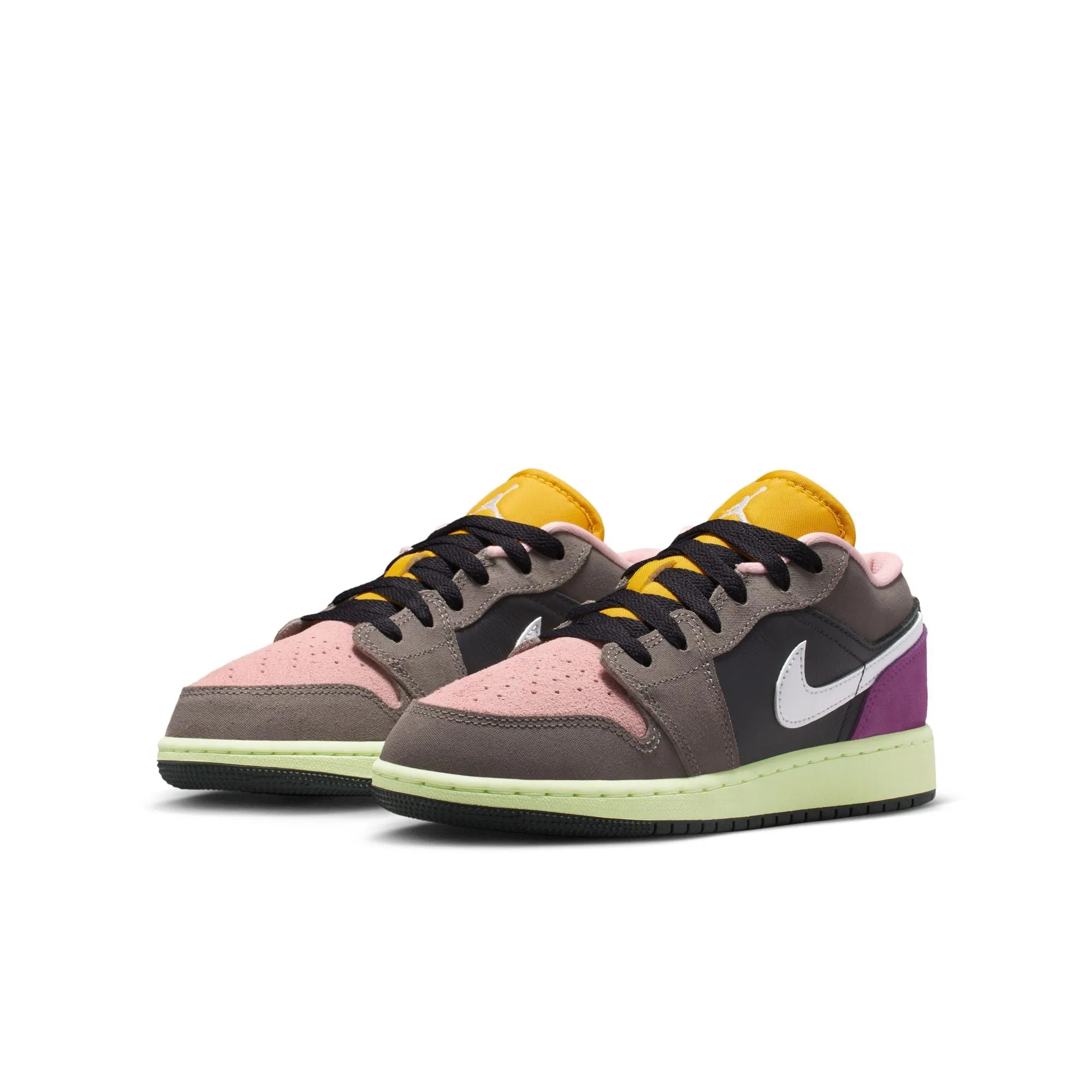 Asic Trail Running Shoe Air Jordan 1 Low SE Big Kids' Shoes Color: Oil Grey/white-cave Stone-arctic Punch HQ2021-005
