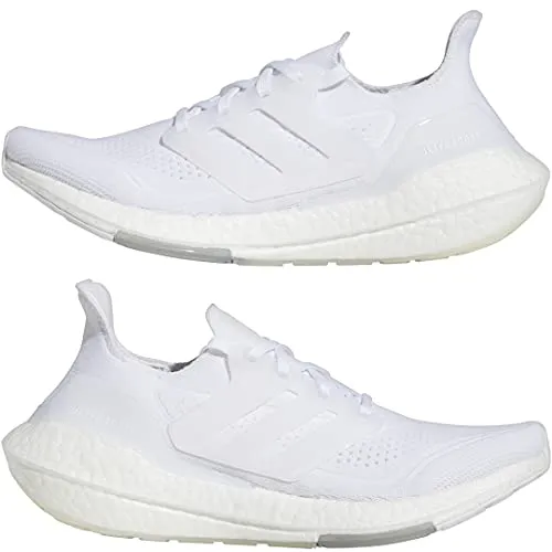 adidas Women's Ultra boost 21 Running Shoes, White/White/Grey, 7.5 Adidas Golf Shoes Mc80