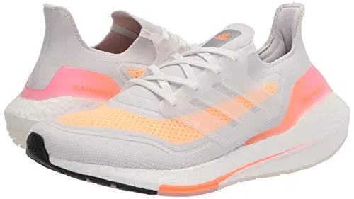 Adidas Grey Shoes adidas Women's Ultra boost 21 Running Shoes, White/White/Grey, 7.5