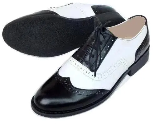 CASPER Men's Genuine Leather Black & White Designer Dress Shoes 11 Inch Work Boots