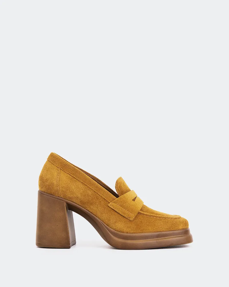 Mantova Cognac Suede Loafers With Dresses