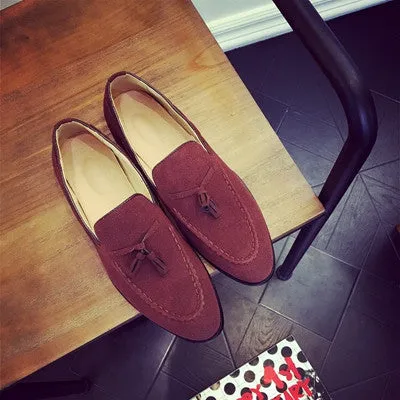 Johnston And Murphy Loafers With Tassels Casual Mens Shoes Suede Leather Men Loafers Moccasins Fashion Low Slip On Men Flats Shoes oxfords Shoes EPP126