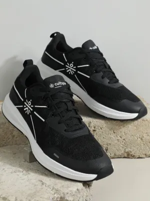 Flomo Men Running Shoes - Black High Cushion Running Shoes