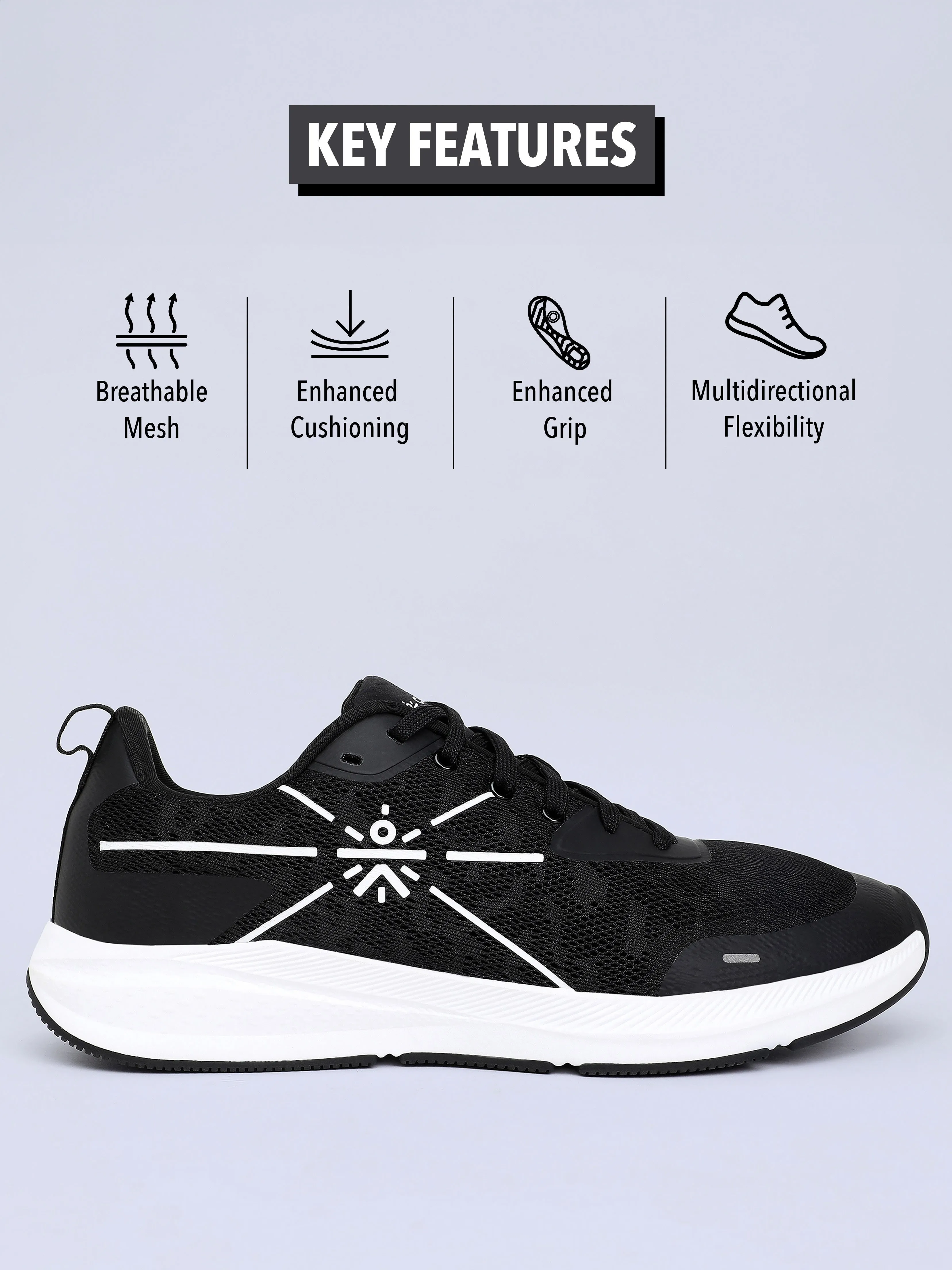 Flomo Men Running Shoes - Black Journey Run Road Running Shoes