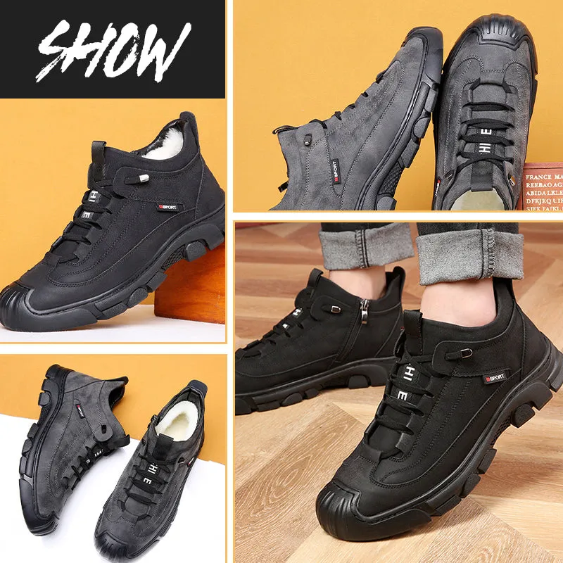 Christmas Hot Sale 50% OFFMen's Faux Wool Lining Leather Sneaker Foamposite Sneakers