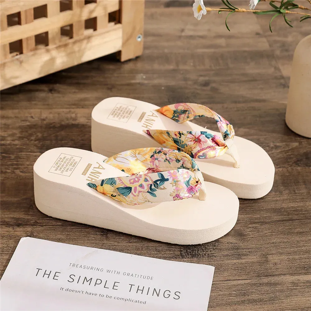 Water Proof Flip Flops Claquettes Sandales femme t 2024 / Fashion Women Flip Flops Summer Beach Platform Slippers Casual Outside Wedges Sandals Summer Women Shoes