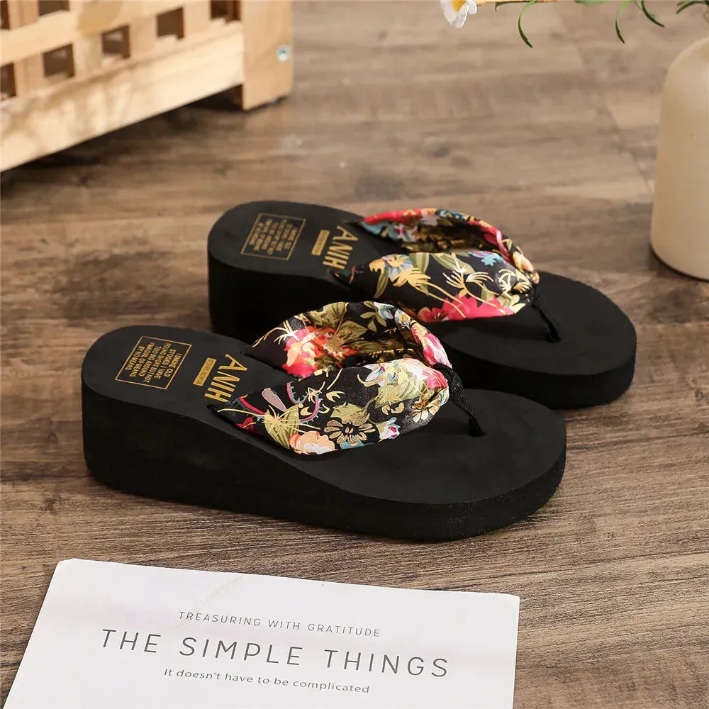Claquettes Sandales femme t 2024 / Fashion Women Flip Flops Summer Beach Platform Slippers Casual Outside Wedges Sandals Summer Women Shoes Wedge High Heel Flip Flops