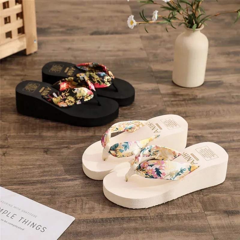 Claquettes Sandales femme t 2024 / Fashion Women Flip Flops Summer Beach Platform Slippers Casual Outside Wedges Sandals Summer Women Shoes Fetish Flip Flops