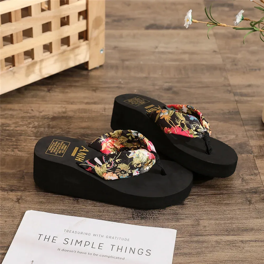 Claquettes Sandales femme t 2024 / Fashion Women Flip Flops Summer Beach Platform Slippers Casual Outside Wedges Sandals Summer Women Shoes Frye Leather Flip Flops