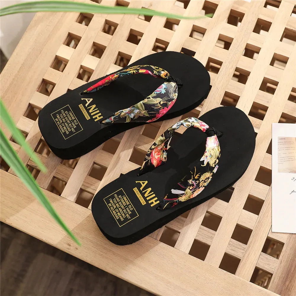 Claquettes Sandales femme t 2024 / Fashion Women Flip Flops Summer Beach Platform Slippers Casual Outside Wedges Sandals Summer Women Shoes Hariman Flip Flops