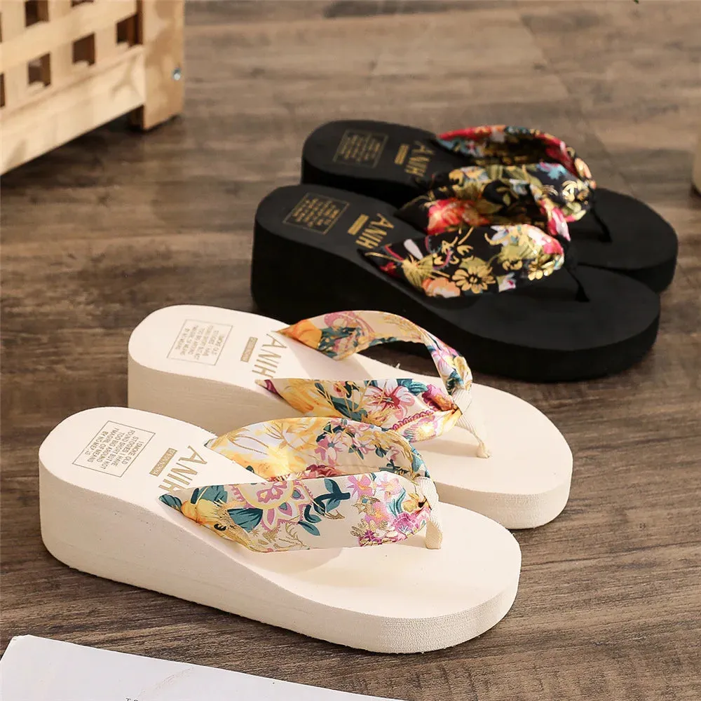 Claquettes Sandales femme t 2024 / Fashion Women Flip Flops Summer Beach Platform Slippers Casual Outside Wedges Sandals Summer Women Shoes Platform Flip Flops Walmart